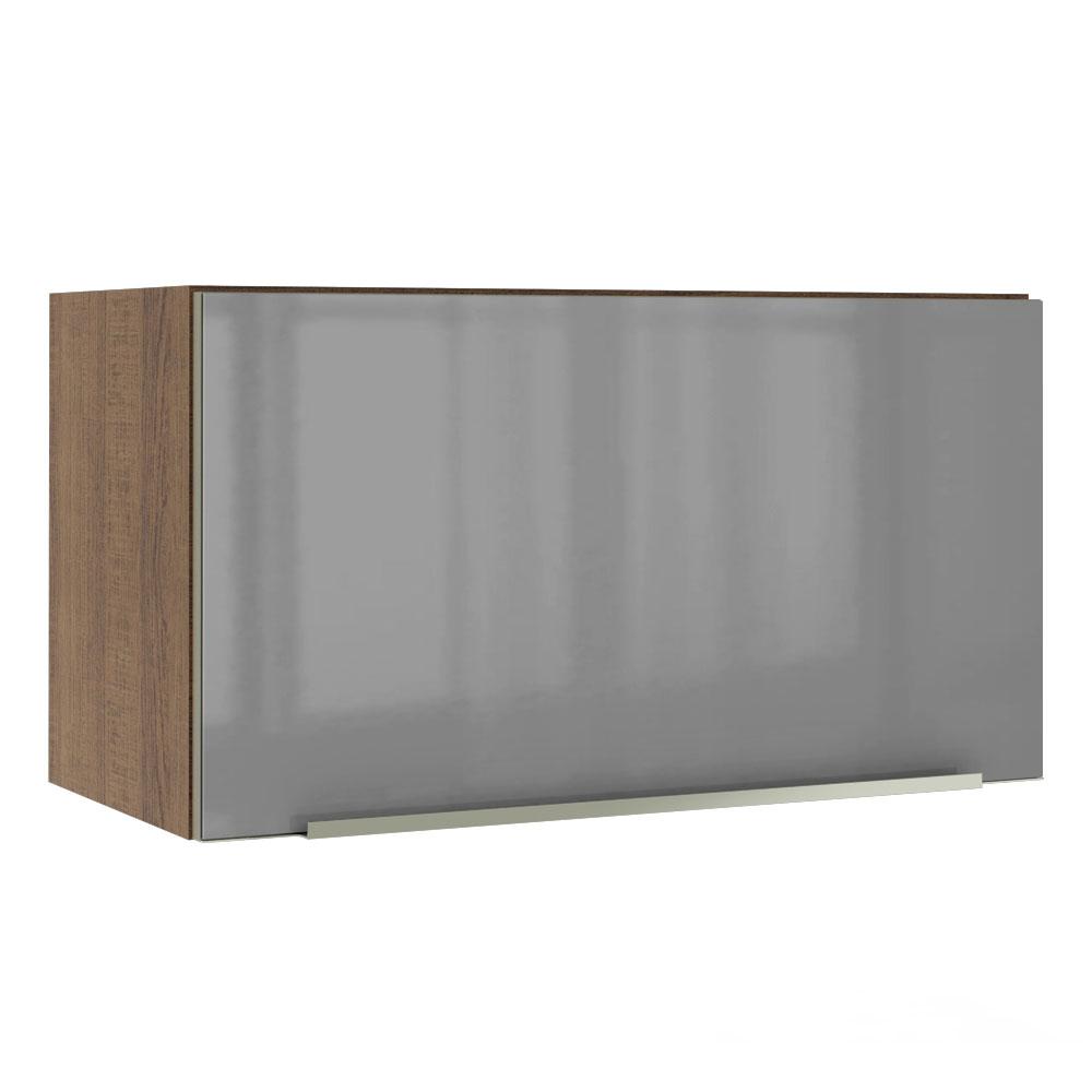 Armário Aéreo Madesa Lux 60 cm 1 Porta Basculante - Rustic/Cinza