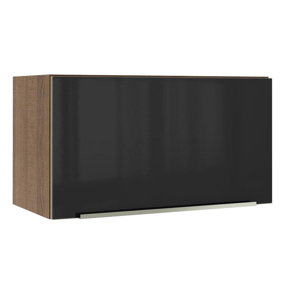 Armário Aéreo Madesa Lux 60 cm 1 Porta Basculante - Rustic/Preto