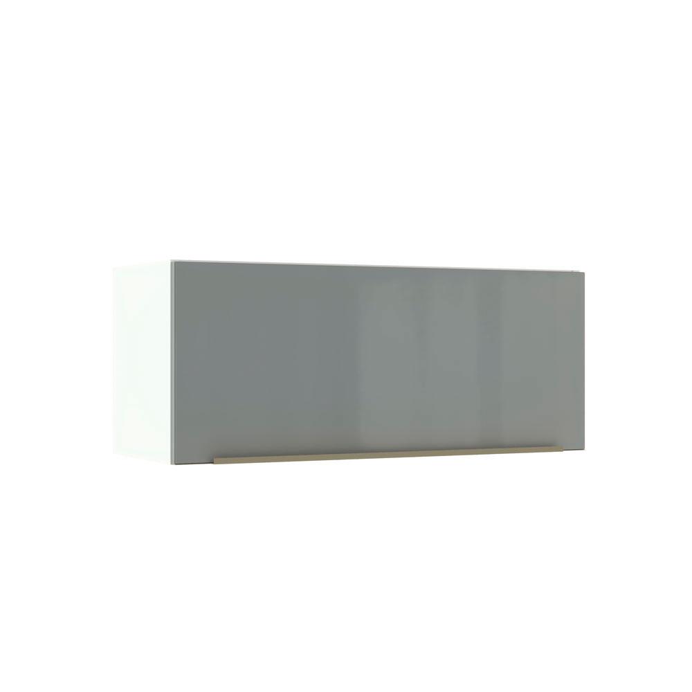 Armário Aéreo Madesa Lux 80 cm 1 Porta Basculante - Branco/Cinza