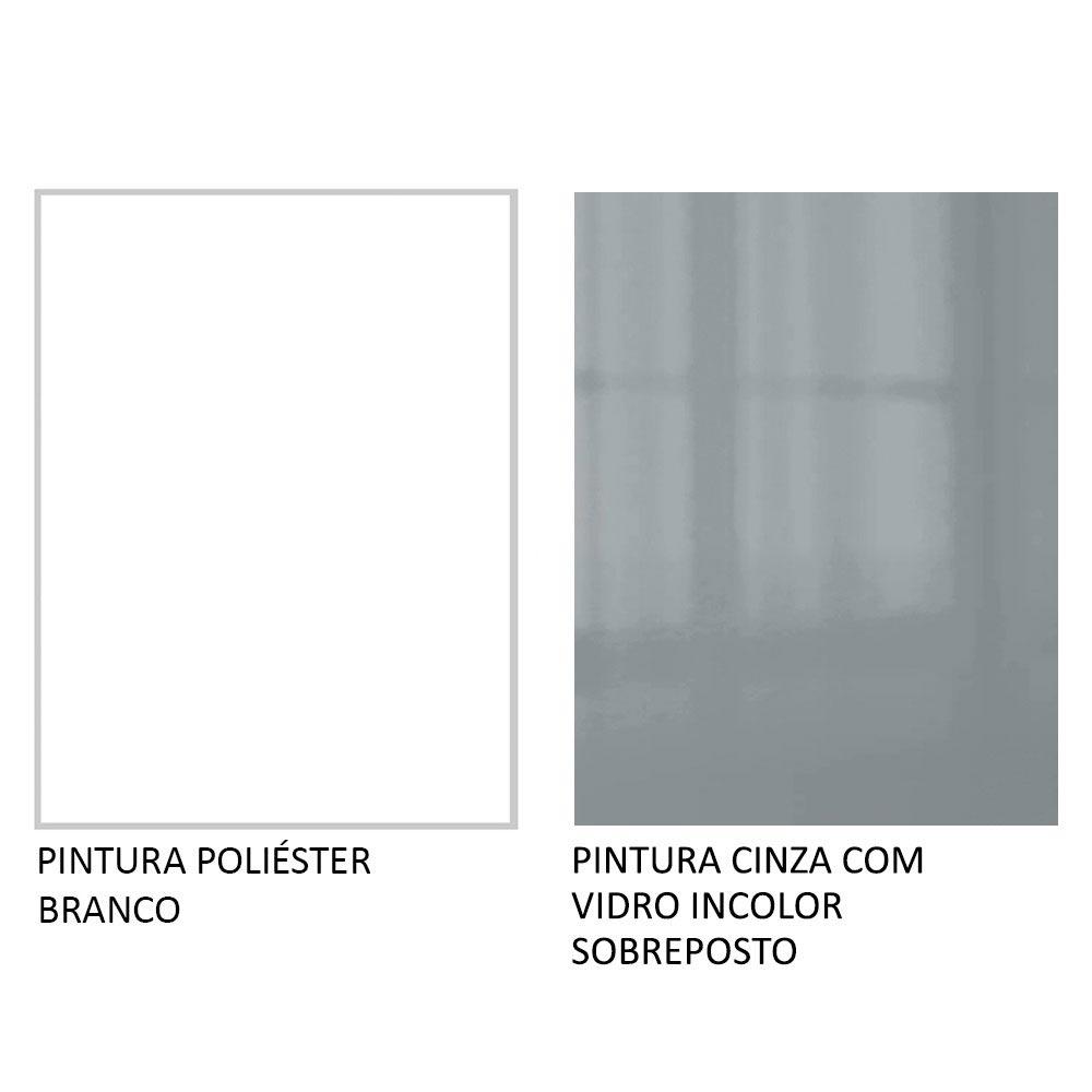 Armário Aéreo Madesa Lux 80 cm 1 Porta Basculante - Branco/Cinza