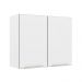 Armário Aéreo Madesa Lux 80 cm 2 Portas - Branco/Branco Veludo