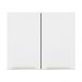 Armário Aéreo Madesa Lux 80 cm 2 Portas - Branco/Branco Veludo