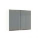 Armário Aéreo Madesa Lux 80 cm 2 Portas - Branco/Cinza