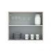Armário Aéreo Madesa Lux 80 cm 2 Portas - Branco/Preto