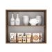 Armário Aéreo Madesa Lux 80 cm 2 Portas - Rustic/Branco Veludo