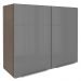 Armário Aéreo Madesa Lux 80 cm 2 Portas - Rustic/Cinza