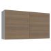 Armário Aéreo Madesa Stella 120 cm 2 Portas - Branco/Rustic