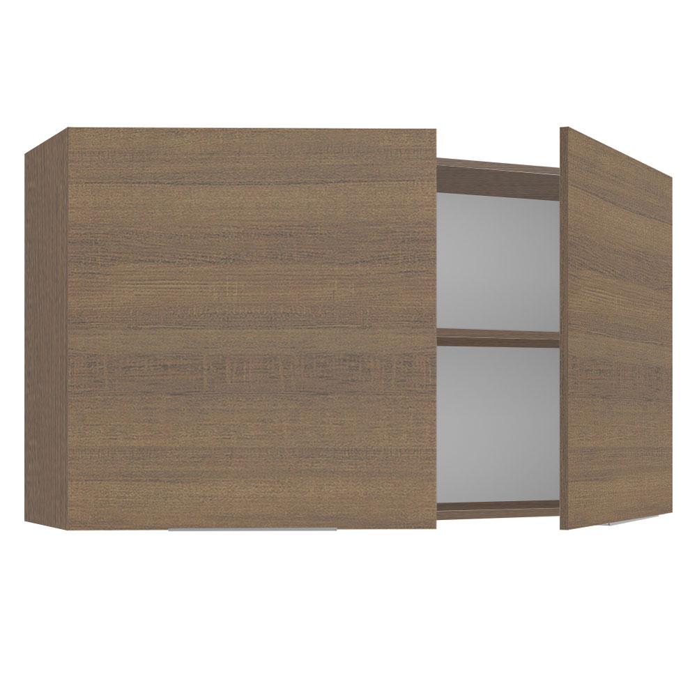 Armário Aéreo Madesa Stella 120 cm 2 Portas - Rustic