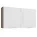 Armário Aéreo Madesa Stella 120 cm 2 Portas - Rustic/Branco