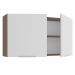 Armário Aéreo Madesa Stella 120 cm 2 Portas - Rustic/Branco