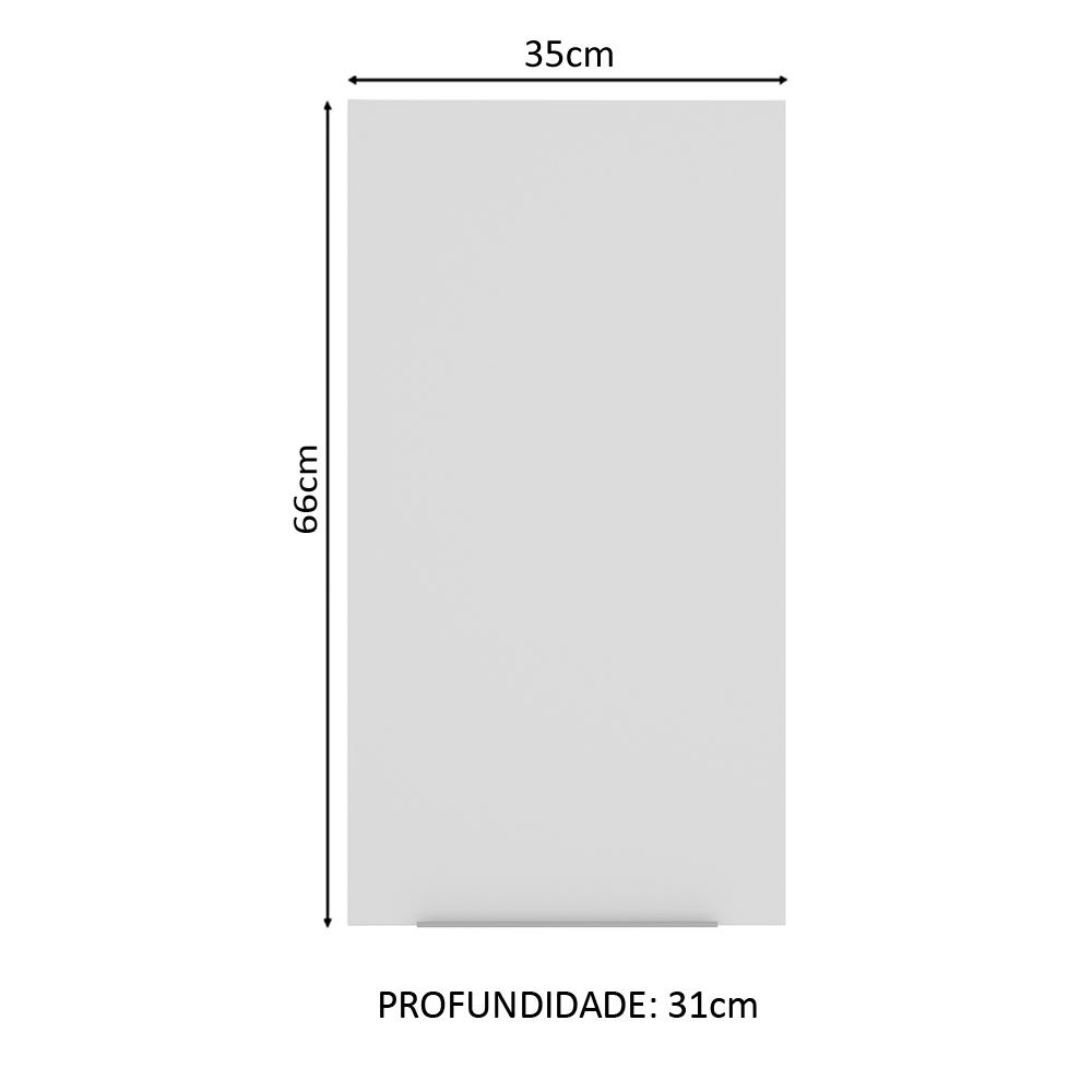 Armário Aéreo Madesa Stella 35 cm 1 Porta - Branco