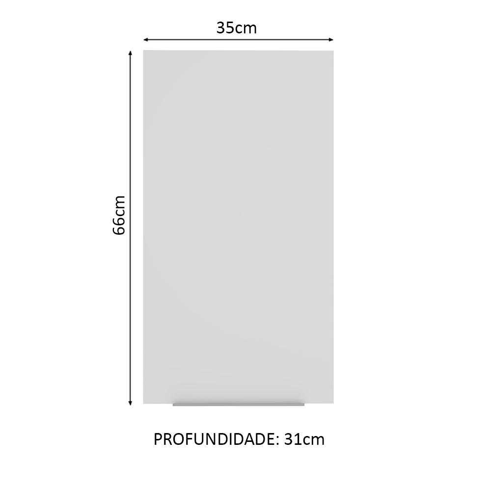 Armário Aéreo Madesa Stella 35 cm 1 Porta - Rustic/Branco