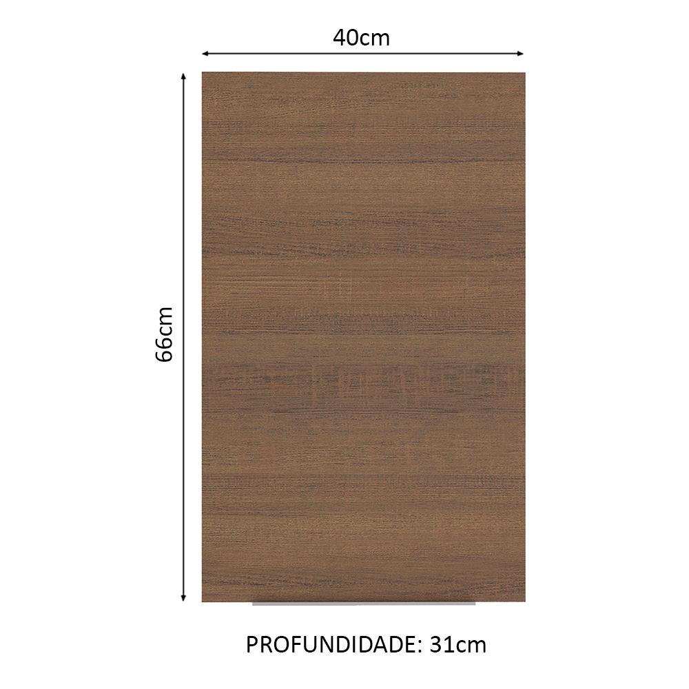 Armário Aéreo Madesa Stella 40 cm 1 Porta - Branco/Rustic