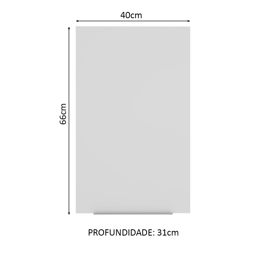 Armário Aéreo Madesa Stella 40 cm 1 Porta - Rustic/Branco