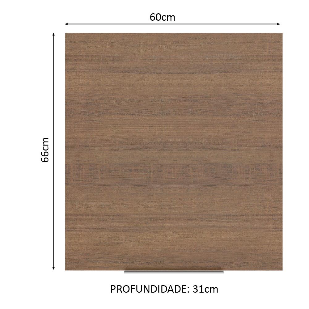 Armário Aéreo Madesa Stella 60 cm 1 Porta - Branco/Rustic