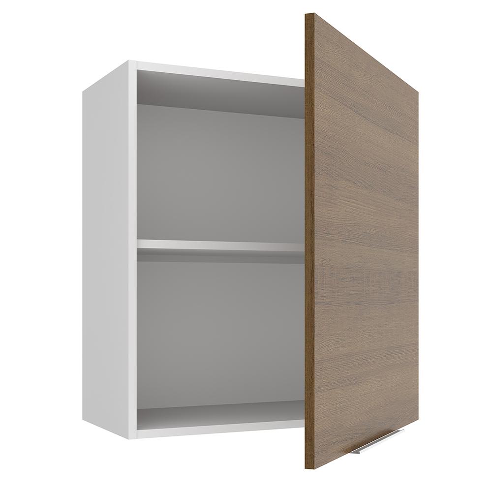Armário Aéreo Madesa Stella 60 cm 1 Porta - Branco/Rustic