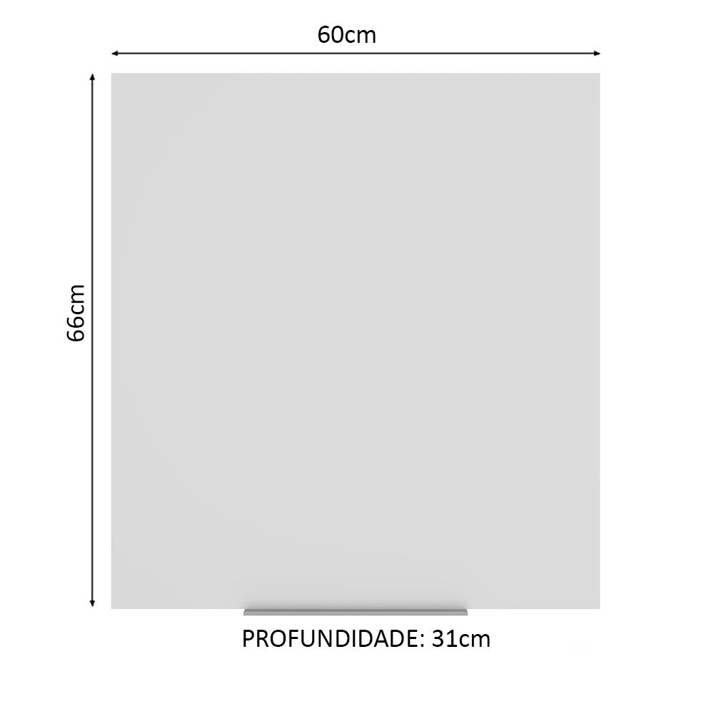 Armário Aéreo Madesa Stella 60 cm 1 Porta - Rustic/Branco