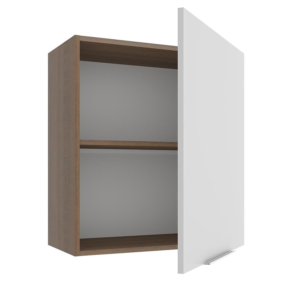 Armário Aéreo Madesa Stella 60 cm 1 Porta - Rustic/Branco