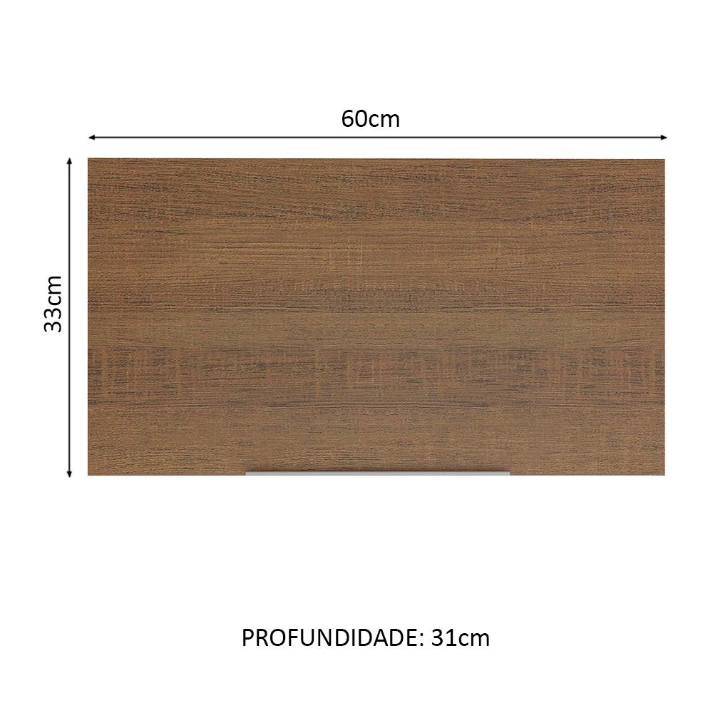 Armário Aéreo Madesa Stella 60 cm 1 Porta Basculante - Rustic