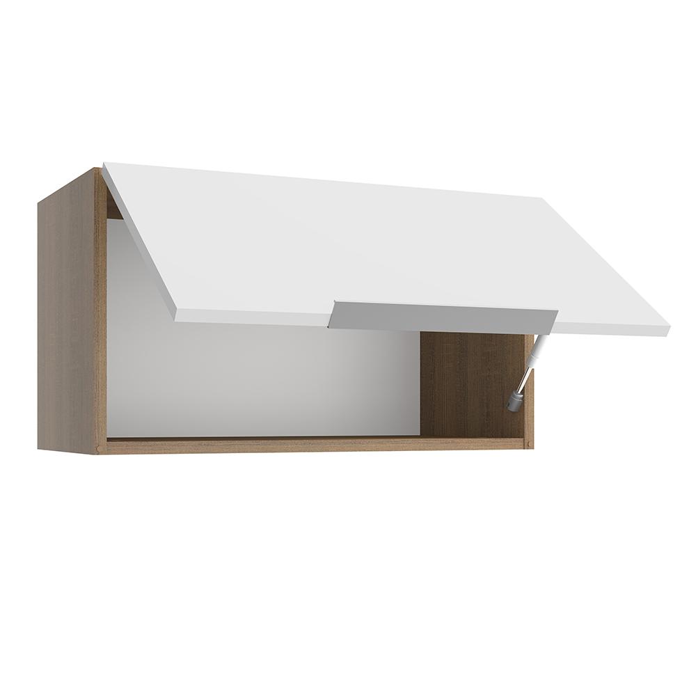 Armário Aéreo Madesa Stella 60 cm 1 Porta Basculante - Rustic/Branco