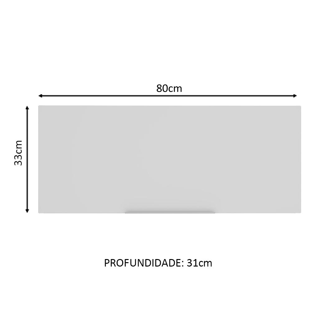 Armário Aéreo Madesa Stella 80 cm 1 Porta Basculante - Branco