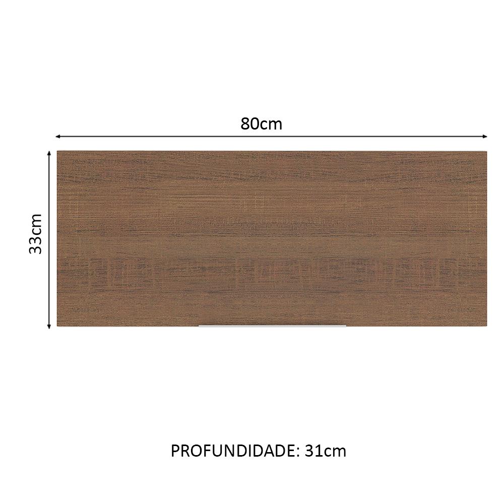 Armário Aéreo Madesa Stella 80 cm 1 Porta Basculante - Rustic