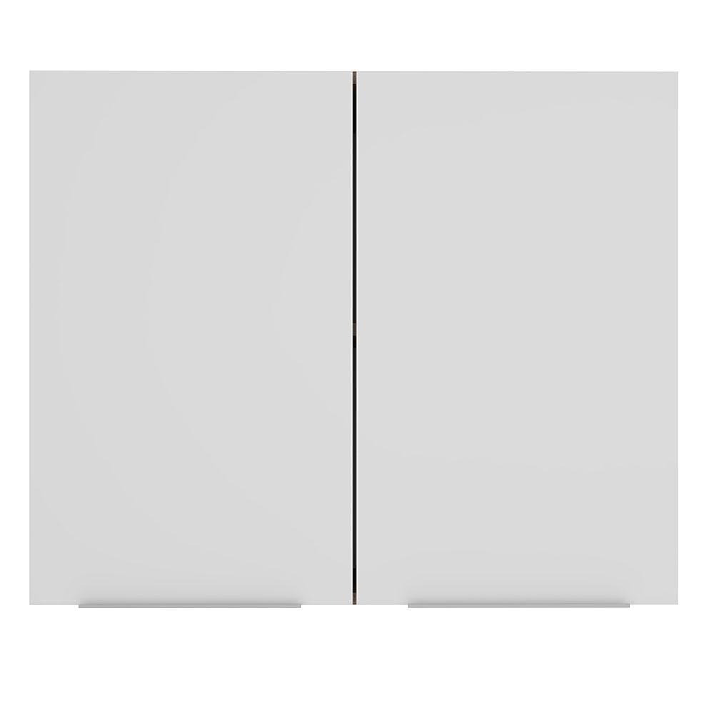 Armário Aéreo Madesa Stella 80 cm 2 Portas - Rustic/Branco