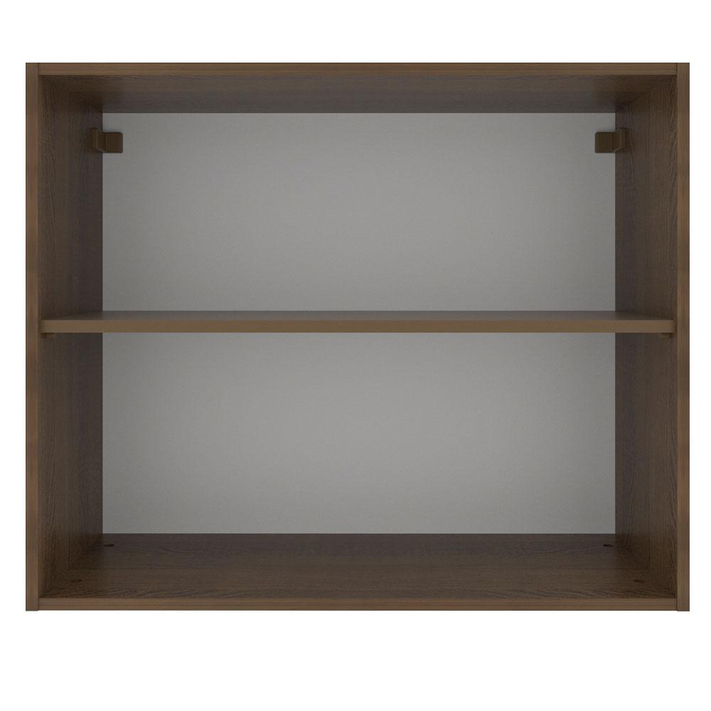 Armário Aéreo Madesa Stella 80 cm 2 Portas - Rustic/Branco
