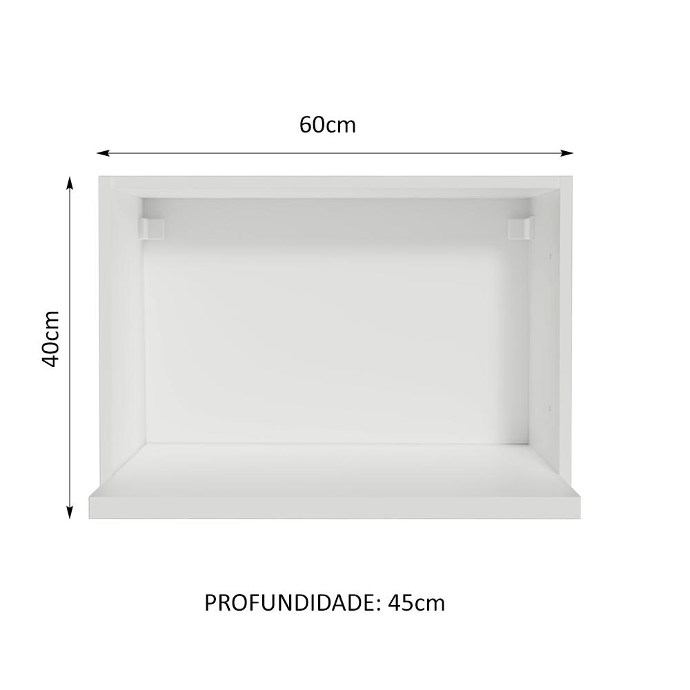 Armário Aéreo Madesa para Glamy, Lux, Reims 60 cm com Nicho para Forno - Branco