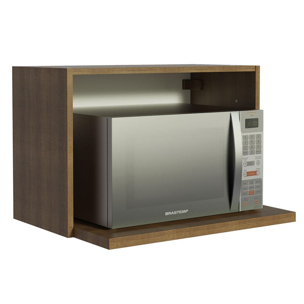 Armário Aéreo Madesa para Glamy, Lux, Reims 60 cm com Nicho para Forno - Rustic