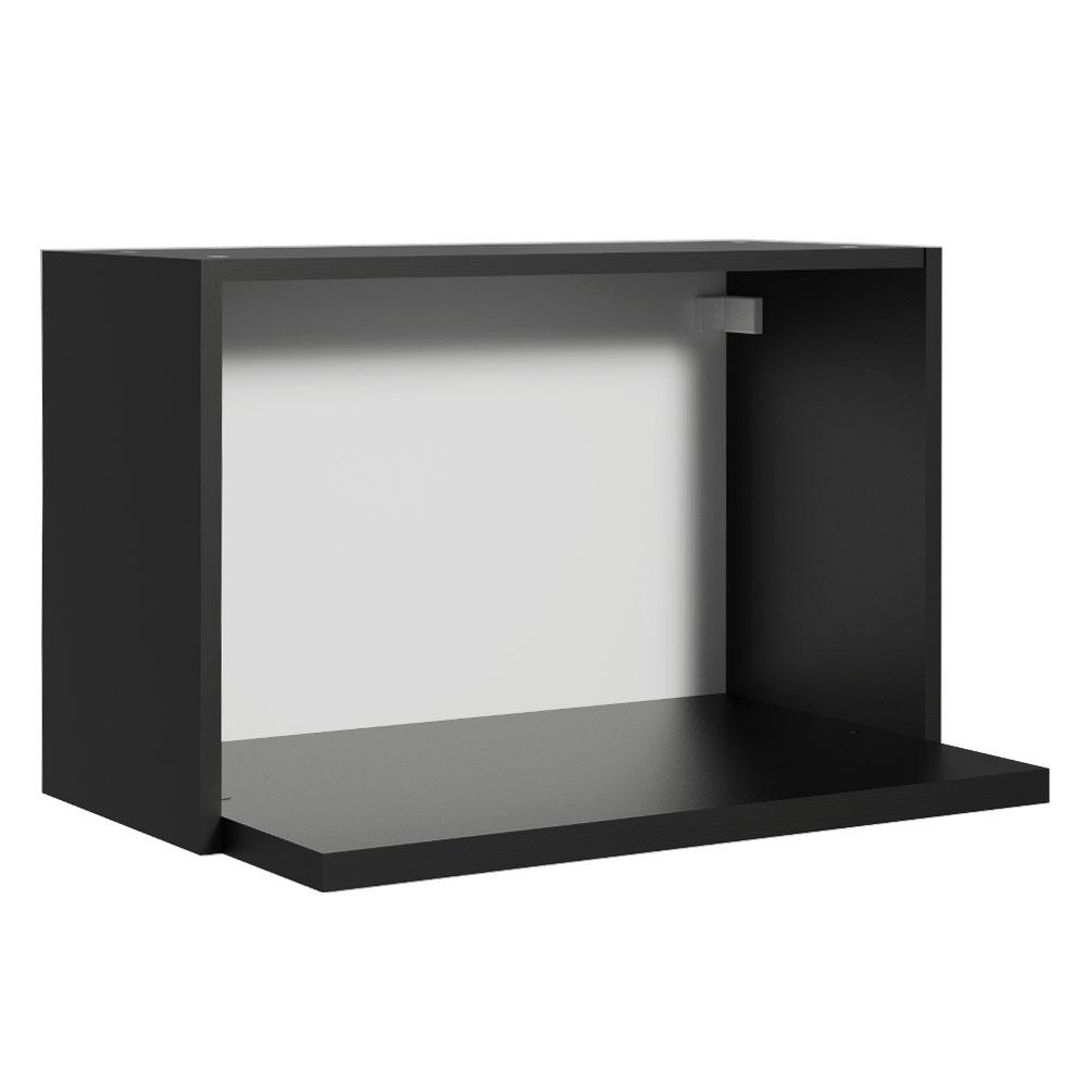 Armário Aéreo Madesa para Reims, Lux, Glamy 60 cm com Nicho para Forno - Preto