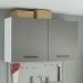 Armário Aéreo Multiuso 120cm 2 Portas Branco/Cinza Agata Madesa