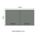 Armário Aéreo Multiuso 120cm 2 Portas Branco/Cinza Agata Madesa