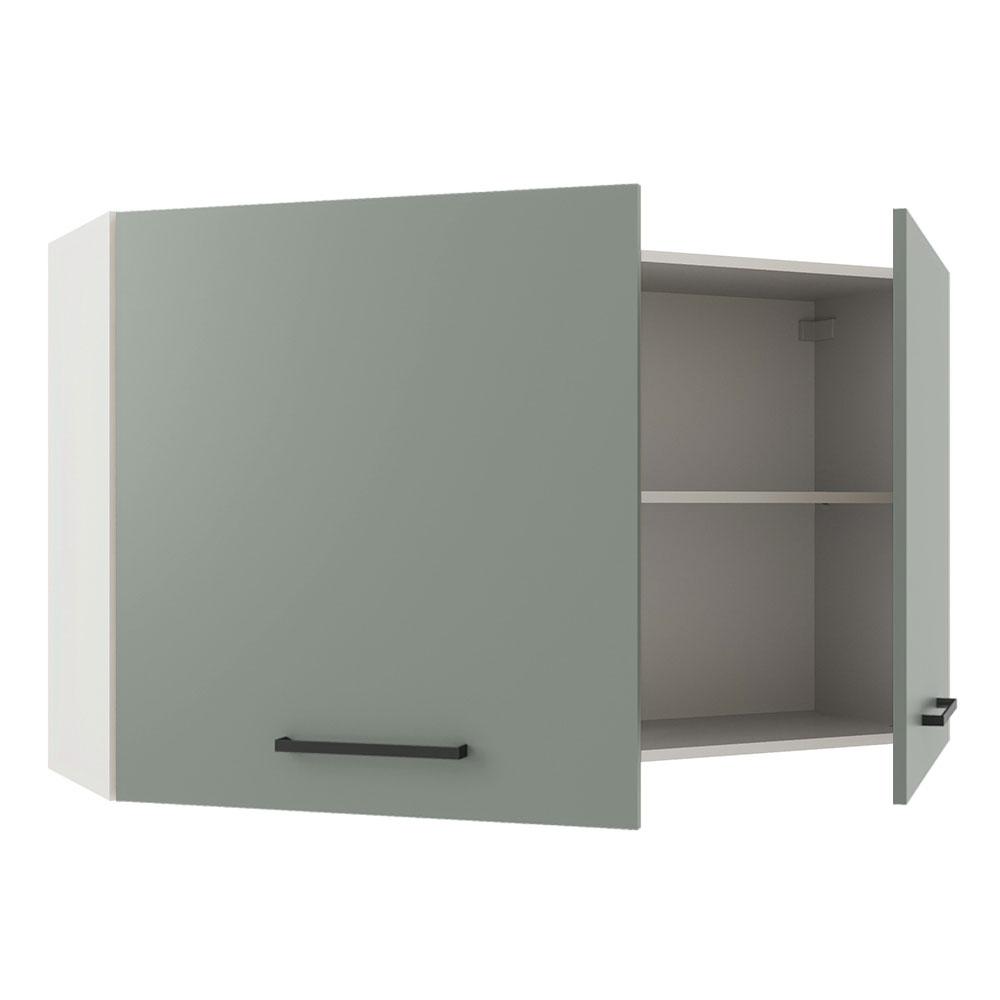 Armário Aéreo Multiuso 120cm 2 Portas Branco/Cinza Agata Madesa
