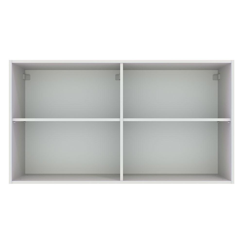Armário Aéreo Multiuso 120cm 2 Portas Branco/Cinza Agata Madesa