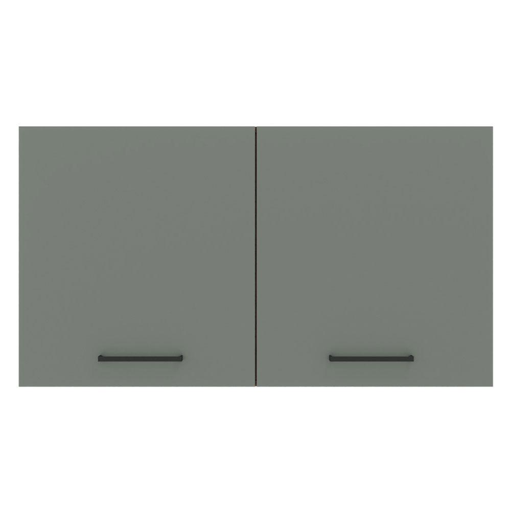 Armário Aéreo Multiuso 120cm 2 Portas Branco/Cinza Agata Madesa