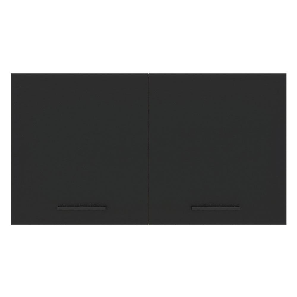 Armário Aéreo Multiuso 120cm 2 Portas Branco/Preto Agata Madesa