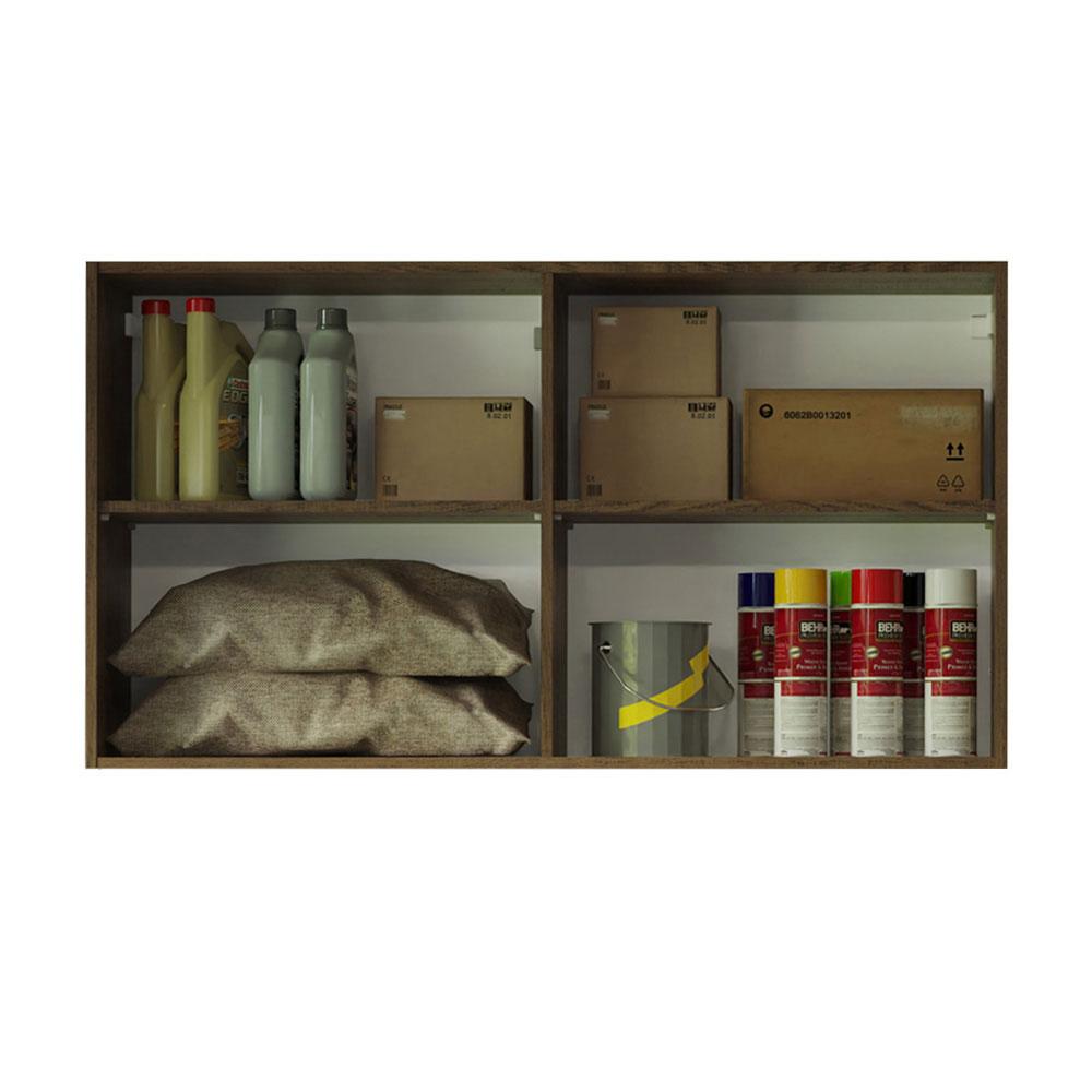Armário Aéreo Multiuso 120cm 2 Portas Rustic/Cinza Agata Madesa
