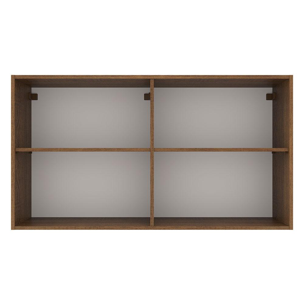 Armário Aéreo Multiuso 120cm 2 Portas Rustic/Cinza Agata Madesa