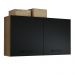 Armário Aéreo Multiuso 120cm 2 Portas Rustic/Preto Agata Madesa