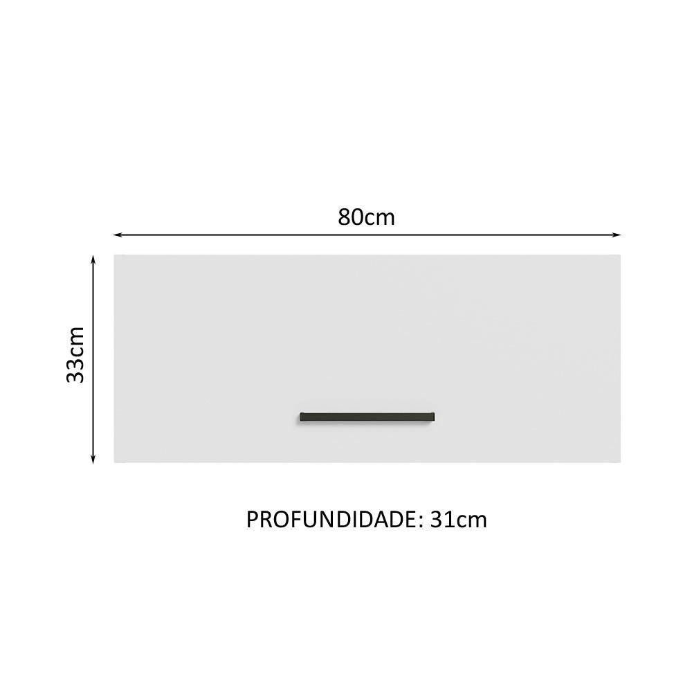 Armário Aéreo Multiuso 80cm 1 Porta Basculante Branco Agata Madesa