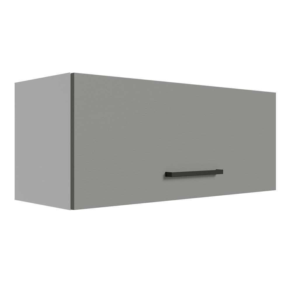 Armário Aéreo Multiuso 80cm 1 Porta Basculante Branco/Cinza Agata Madesa