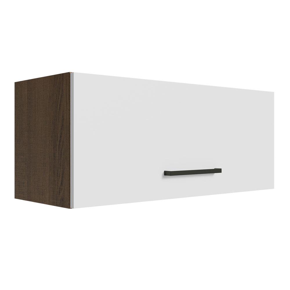 Armário Aéreo Multiuso 80cm 1 Porta Basculante Rustic/Branco Agata Madesa