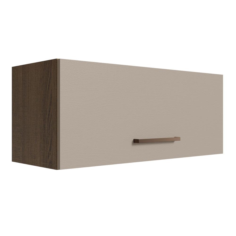 Armário Aéreo Multiuso 80cm 1 Porta Basculante Rustic/Crema Agata Madesa