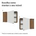 Armário Aéreo de Canto 1 Porta Rustic/Branco Vik Madesa