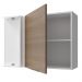 Armário Aéreo de Canto Madesa Stella 1 Porta - Branco/Rustic