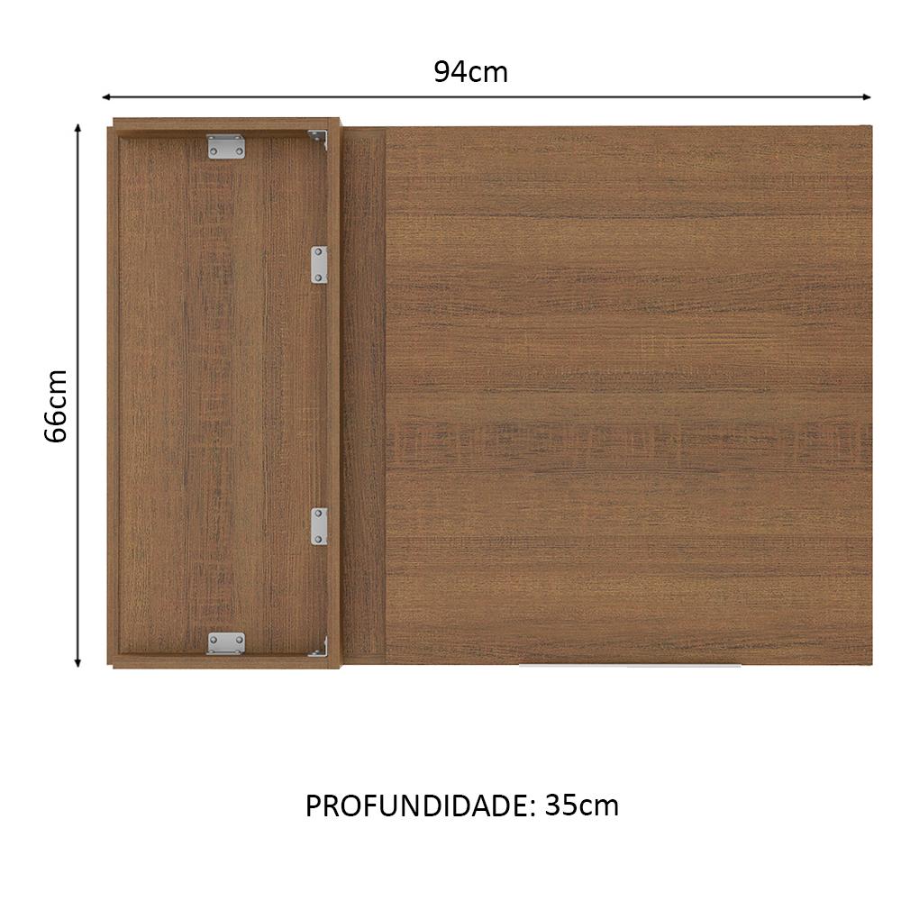 Armário Aéreo de Canto Madesa Stella 1 Porta - Rustic