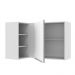 Armário Aéreo de Canto com Adega Acoplada Madesa Lux 1 Porta - Branco/Branco Veludo