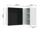 Armário Aéreo de Canto com Adega Acoplada Madesa Lux 1 Porta - Branco/Preto