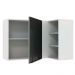 Armário Aéreo de Canto com Adega Acoplada Madesa Lux 1 Porta - Branco/Preto